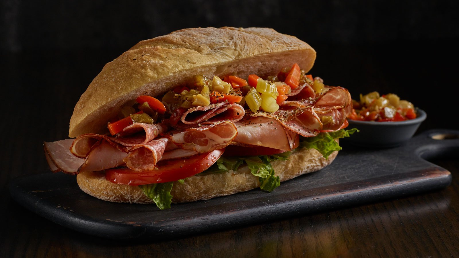 beef salami sandwich